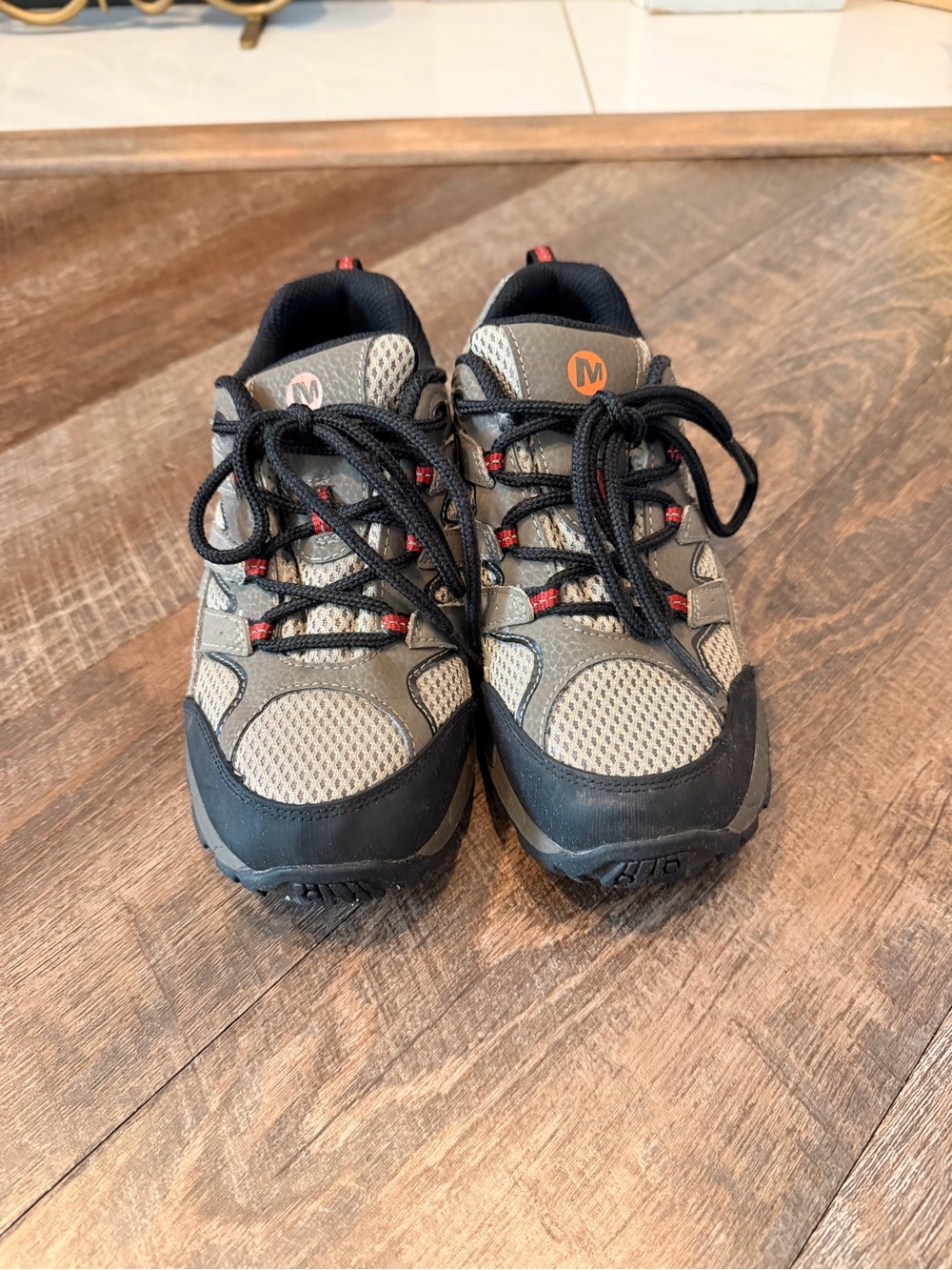 Merrell Kids Trail Hiking Shoes Gray Black Youth Size 4.5 Waterproof Outdoor